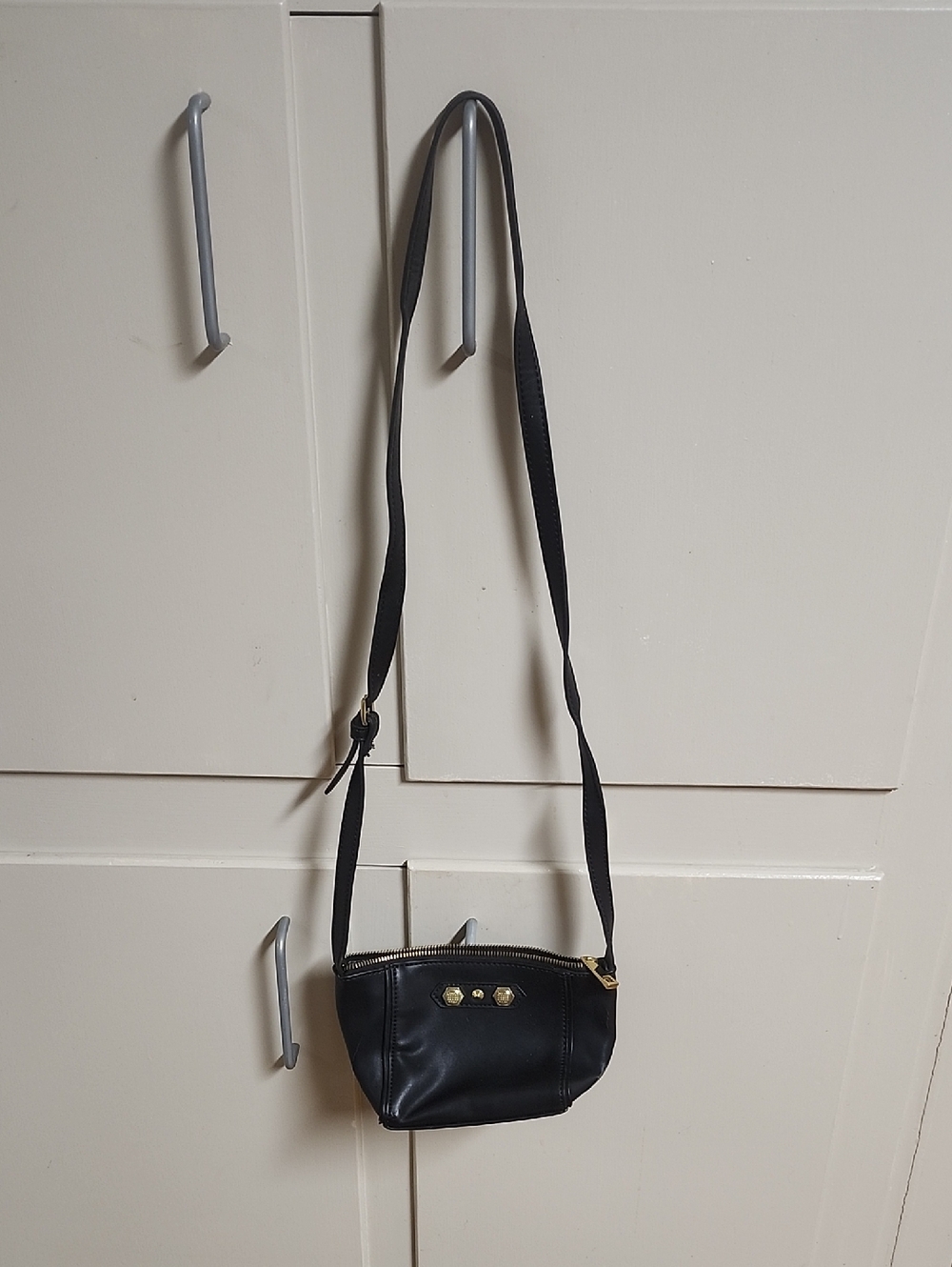 Danielle Nicole Black Crossbody Mini Bag with Gold Hardware